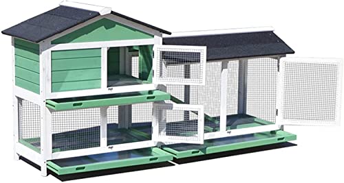 ACIYD Hühnerstall Villa Geflügelstall Kaninchenstall, Kaninchenhütte im Freien, hölzerne große Hasenkäfig, Hühnchen…