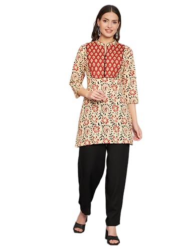 Image of Rapsodia Women's Cotton Regular Kurta (R70149-Red-P Red)