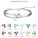 Fortheday Personalized Birthstone Bracelets for Women Infinity Love Heart Charm Name Bracelet with 1-8 Birthstones Christmas Gifts for Women Mom Daughter Wife Grandma