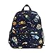 Mini Schulrucksack College Bag Kinder Büchertasche für Jungen Mädchen Universum Rakete Teleskop Flugzeug Satellit 4