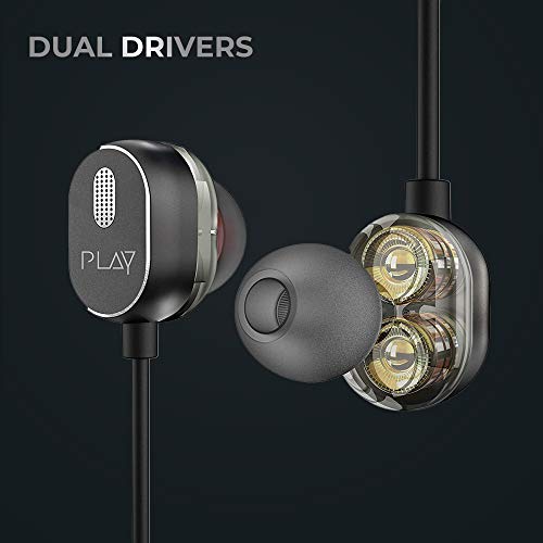 Image of World Of PLAY PLAYGO N23 (2020) Wireless Earphones with 20+ Hrs Battery Life, Dual EBEL Drivers, Bluetooth 5.0 Splashproof Neckband (Galaxy Black)