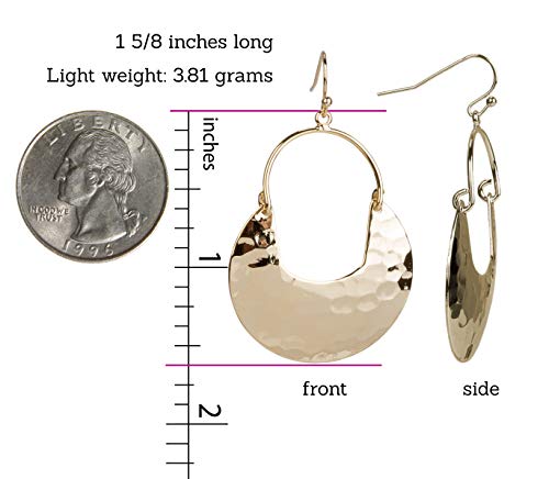 SPUNKYsoul Crescent Hammered Paddle Bucket Earrings in Gold or Silver for Women3