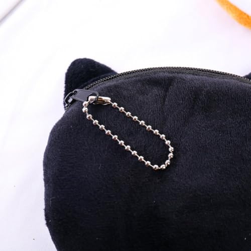 6pcs Cat Pattern Purses with Keyring Plush Coin Purses Cartoon Portable Wallet for Working Dating Travelling Shopping3