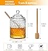 kanpura Clear Crystal Honey Pot with Dipper and Lid Glass Honey Jar with Dispenser Honey Holder and Syrup Container for Christmas Home Kitchen Decor,9 oz