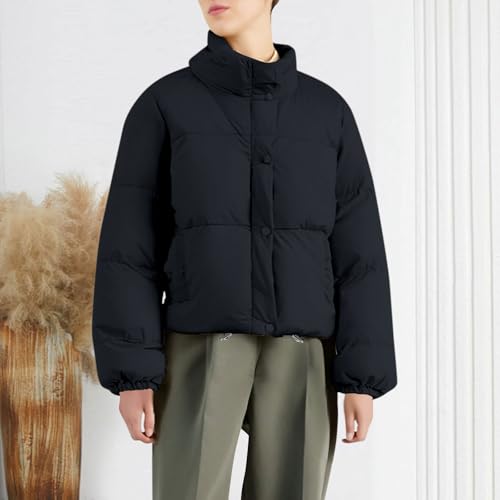 Cropped Jacket Women Lightweight Quilted Bubble Coat Teen Girl Fashion Short Down Jackets Winter Warm Puffy Jackets2