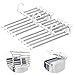 Hosenbügel Platzsparend Mehrfach, 2 Stück Hosen Kleiderbügel aus Edelstahl Ausziehbar, Faltbare Multi Bügel, Magic Hanger Organizer Schrank kleiderbügelhalter,Weiß