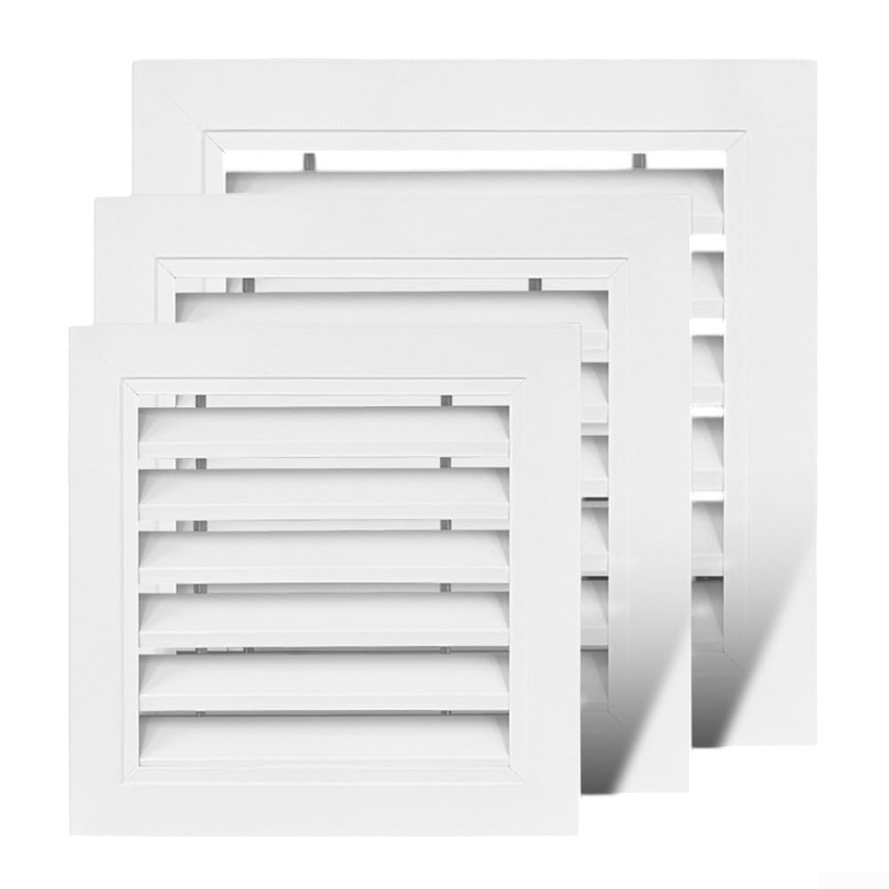 Griglia di sfiato versatile in alluminio, bianca, per soffitta e capannoni, per grondaie, copertura per uscita dell'aria per una circolazione efficace e protezione degli animali (450 x 450 mm)