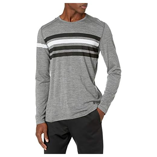 Icebreaker Merino Män 200 Oasis Ls Crewe Heritage Stripe 200 oasis merinoull baslager långärmad t-shirt, Gritstone Hthr Stripe, S