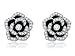 Crossing The Platinum Rose Earrings Black Roses