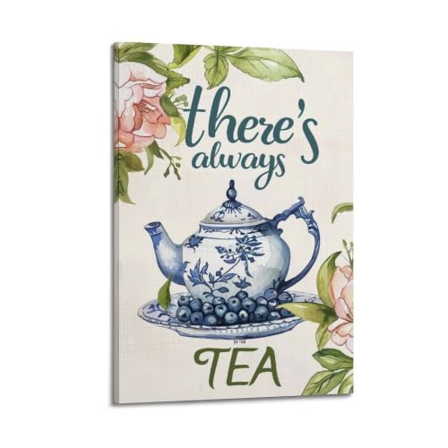 Affiches esthétiques murales vintage Tea-Always-Time_01 de décoration de chambre 50x75