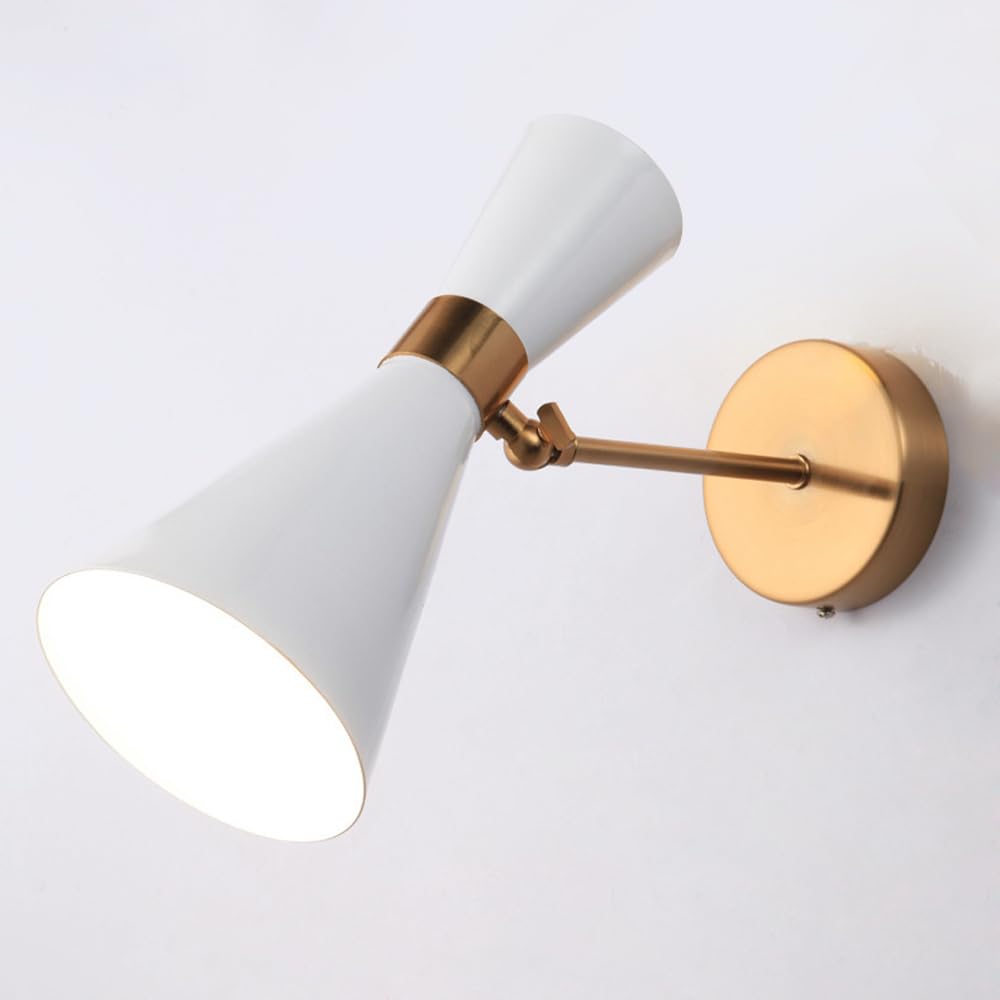 HXYSXHJUO Wall lamps,Gold Sconce Lighting Angle Lamp Trumpet Shape Home Light, E27 Up Down Sconces For Bathroom