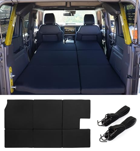 Xprite Bronco Mattress, 1.6-Inch Thick Premium Foam Bed Pad, Portable Foldable Trunk Sleeping Platform Compatible with 2021-2024+ Ford Bronco 4 Door Camping Accessories