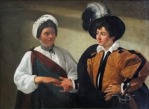 La Diseuse de Bonne Aventure du Caravage sur affiche toile grand format 60x90cm