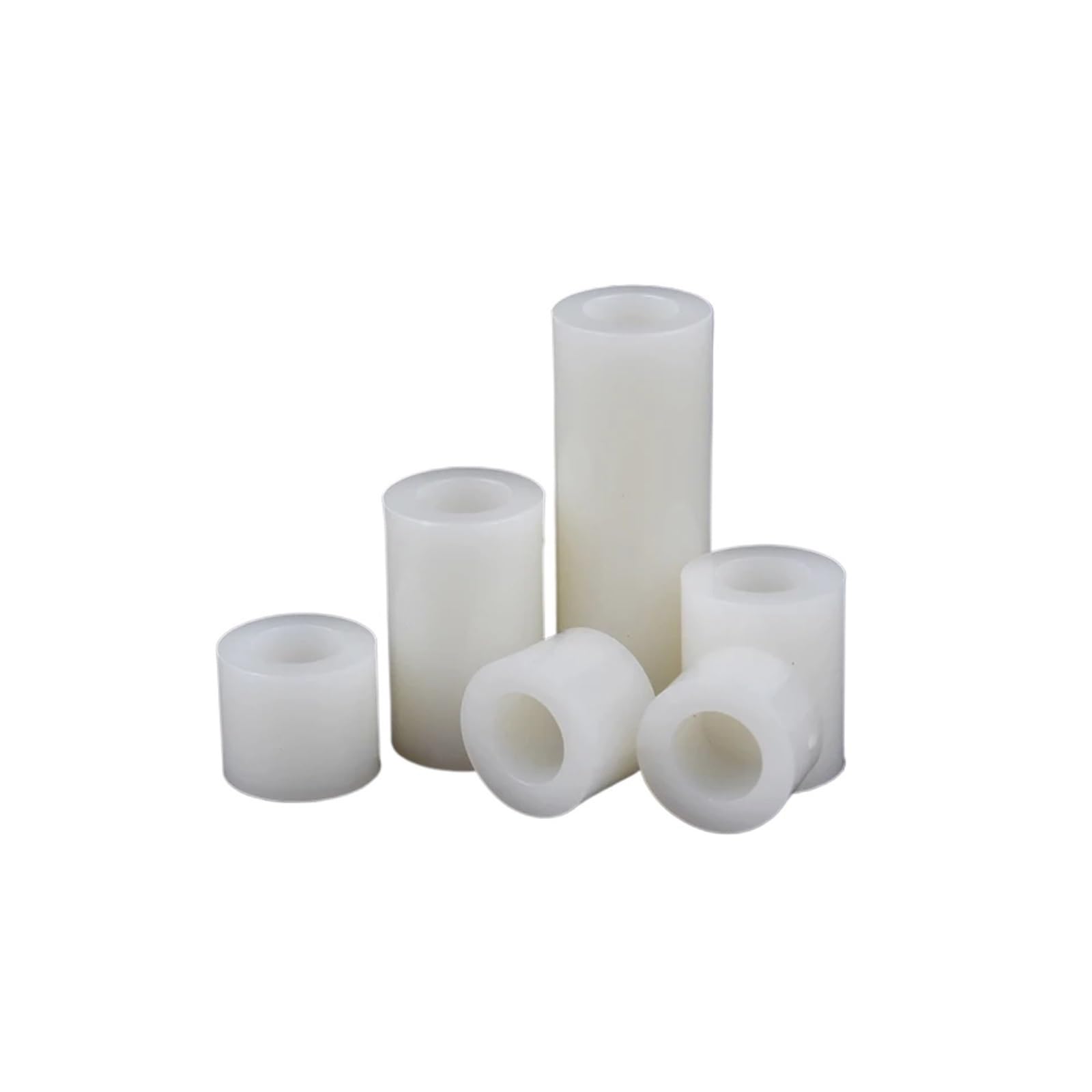 Entretoise en Plastique Douille Droite en Nylon， Entretoise Ronde Creuse en ABS M3 M4 M5 M6 M8, Blanc/Noir, rondelle Creuse, Longueur 2 à 25mm, 50 pièces(White,M3x15mm)