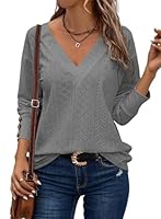 Chicrise Bluse Damen Herbst Langarm Dünne Pullover Casual Basic Blusenshirt Business Mode Hellrosa Groß 42-44 L