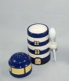 ca.12cm Eierbecher Leuchtturm Keramik ca.12cm mit Salzstreuer Löffel