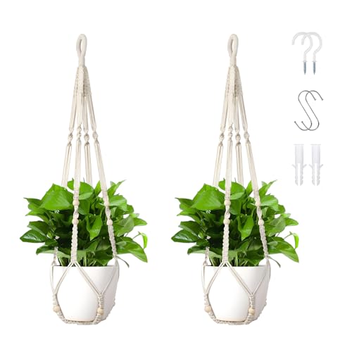 Wdmxszdq 35 Inch Macrame Plant Hanger Set of 2 with