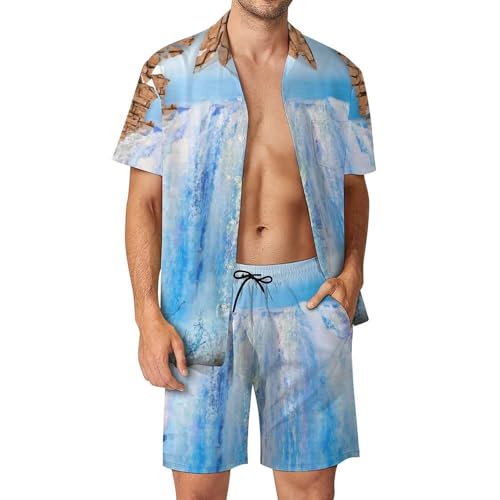 Chemise Hawaïenne Homme Ensemble Anti Transpiration Short Plage Légère S