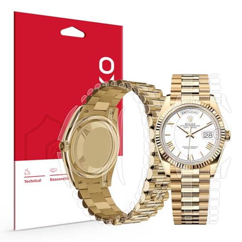 skoko [1Set Full Package] Body Protection Film Compatible with Rolex Day-Date 36mm Ref. 128235 128236 128238 128239 128345 128348 128349 128395 128396 128398 128399, Glossy Clear Skin, Full Coverage, Anti Scartch, Extra pieces for tricky areas