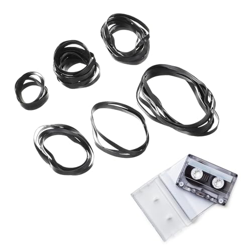 Costruzione in gomma: realizzate in materiale di gomma, queste cinghie presentano un'eccellente durata e sicurezza, garantendo un uso prolungato senza deterioramento nel tempo, dispositivo di riparazione cassette, registratore a cassette