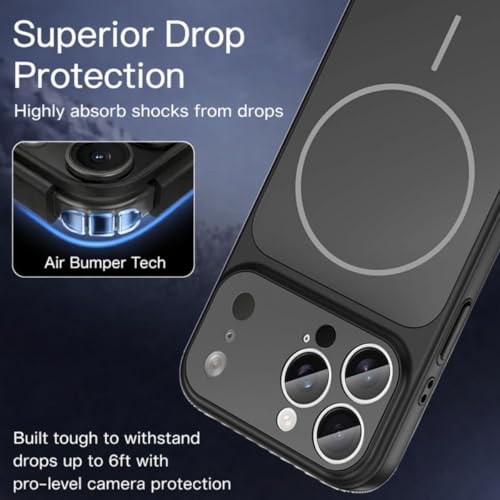 Image of SHINESTAR Converter Case for iPhone 16 Pro Max | Premium Protective Mag-Safe Cover | iPhone 17 Pro / 17 Pro Max Series Style Design | in-Built Camera Guard | Wireless Charging Compatible - Black