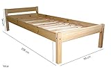 [page_title]-Holzbett 90x200 cm Kinderbett Natur Kiefer Einzelbett Massivholz mit Lattenrost für Gästezimmer und Gästehäuser
