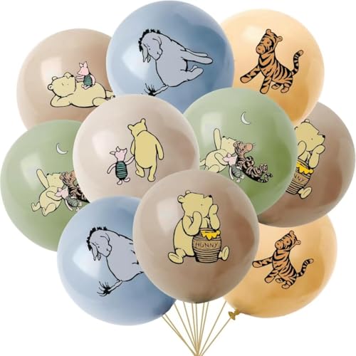 Lot de 24 ballons Winnie classiques pour fête prénatale - 30,5 cm - Kit d'arche de ballons Winnie pour décorations d'anniversaire, révélation du sexe du...