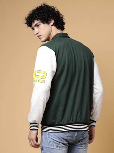 Image of Rigo Varsity Jacket for Men | Streetwear Varsity Jacket | Puff Print Varsity Jacket | Oversized Varsity Jacket for Men