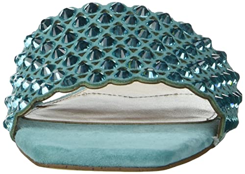 Charles David Women's Sparkle Flat Sandal, Turquoise, 10 #TOP1