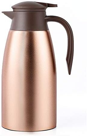 68oz Coffee Carafe Airpot Insulated Coffee Thermos Urn Stainless Steel Vacuum Thermal Pot Flask for Coffee, Hot Water, Tea, Hot Beverage - Keep 12 Hours Hot, 24 Hours Cold -Gold …