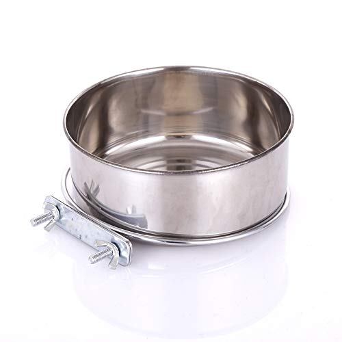 Hundenapf zum Aufhängen, Hunde Edelstahlschüssel Aufhängen am Käfig, Edelstahl Hundewasserschüssel und Futter-Napf für Papageien, Vögel, Kaninchen(16 * 6cm)