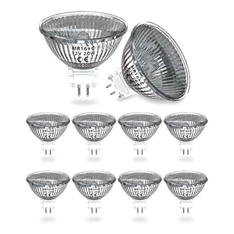 DoRight 20W GU5.3 Halogenlampen, MR16 12V Niederspannung dimmbar Strahlerlampen, GU5.3 Bi-Pin Base 320 Lumen warmweiß 2800K Reflektorlampe Cover