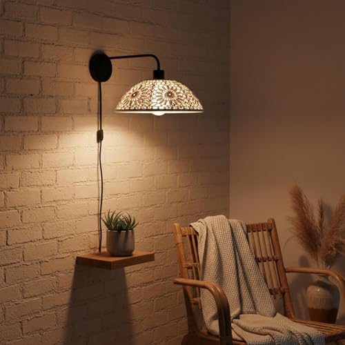 Pantalla de techo estilo lámpara colgante bohemia de macramé en algodón 3