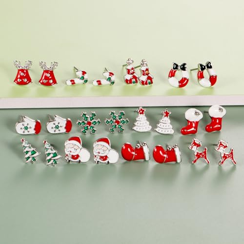 Image of 30 Pairs Hypoallergenic Earrings for Girls Sensitive Ears with Stainless Steel Post -Assorted Cute Stud Earrings for Teens Girls Women