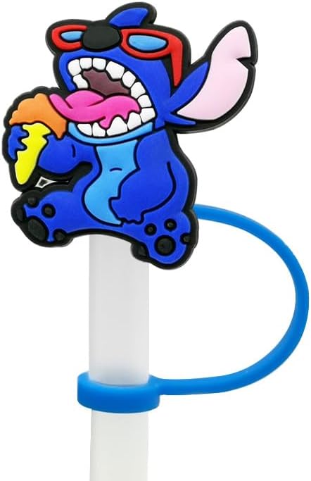 Miniatura 5 de Bonita tapa de popote de dibujos animados para copa Stanley, cubierta de paja de silicona para niños, compatible con vaso de 30 y 40 onzas con asa,