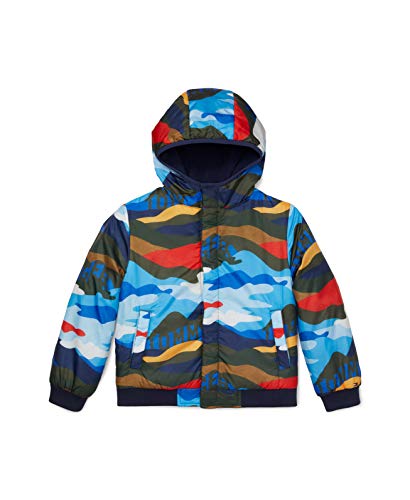 Tommy Hilfiger boys Adaptive Reversible Hooded With Magnetic Buttons Jacket, 2969 Scenic Camo+army Green, Large US