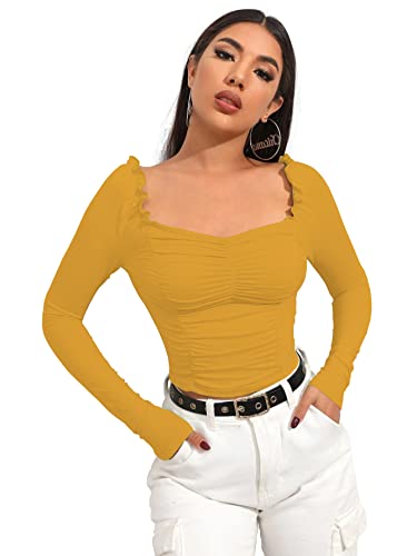 Image of Shasmi Women's Shirt | Sweat Heart Neck | Full Sleeve | Regular Fit | Elegant Design Stylish & Comfortable | All-Day Comfort | Perfect for Formal, Casual (Tank Top)