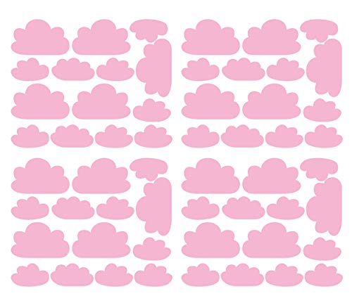 Vinilos Decorativos Nube Juego 56 Piezas Rosa Suave