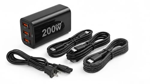 USB-C GaN Charger Block, Fast Charging Station, Multi-Device Power Hub with USB-C & USB-A Ports for...