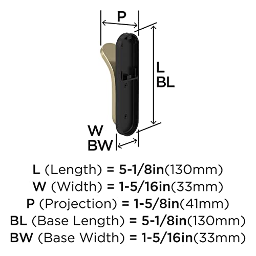 Image of Amerock Unison Single Prong Matte Black /Golden Champagne Wall-Mounted Hook
