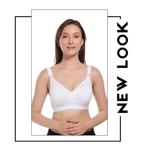 Image of Viral Girl Women's Wire-Free Cotton Hosiery Bra | Non-Padded, Full Coverage, Adjustable Straps | Soft Comfortable Innerwear with Hook & Eye Closure for Everyday Use