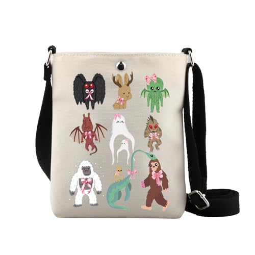 XYANFA Cryptid Crossbody Bag Cryptozoology Gift Moth Man Cryptid Monster Lover Crossbody Purse Shoulder Bag