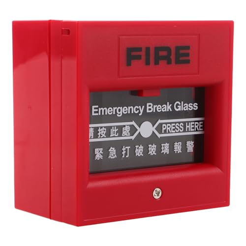 Estación manual de alarma contra incendios roja con botón grande y zumbador