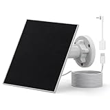 Morkianum 5W ETFE Solar Panel for Security Camera, DC 5V Outdoor Solar Charger with USB-C Port, DC35*135mm Connector for Ring, IP65 Waterproof 6.56ft Cable, 360° Adjustable Bracket