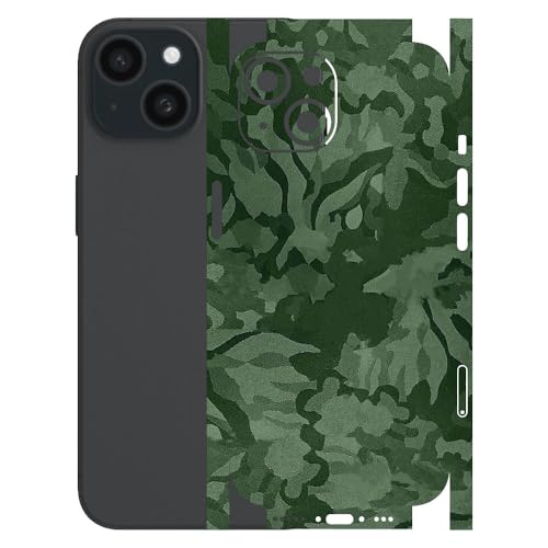 Image of AtOdds - Full Body Back Screen Guard Protector Film - Lamination Wrap Skin Sticker for iPhone 15 | Scratchproof Matte Finish (Design - Green Camo)