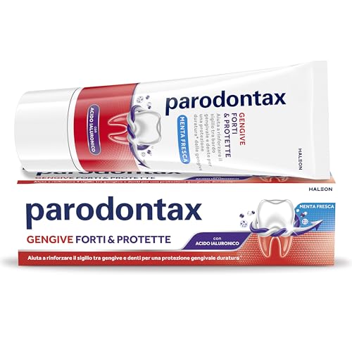 Parodontax Gengive Forti & Protette Dentifricio Quotidiano con Acido Ialuronico, Aiuta a Rinforzare il Sigillo tra bordo gengivale e Denti, Menta Fresca, 75ml