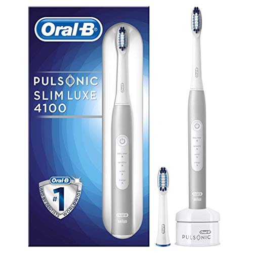 Oral B 4210201198574 PulsSonic Slim Luxe 4100 Spazzolino Elettricco Acustico con Timer, Platinum