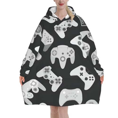 Couverture à capuche motif manette le cadeau idéal pour joueur de jeux vidéo