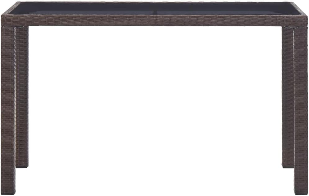 Patio Table Brown,Outdoor Tables,Side Table,Dining Table,Garden Table,Coffee Table,Lounge Table,for Living Room,Balcony,Garden,Porch,Deck,Outdoor,48.4"x23.6"x29.1" Poly Rattan