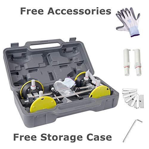 IMT 2 Pack Seamless Seam Setter with 4.5-Inch Vacuum Suction Cups for Seam Joining and Leveling, Professional Countertop Installation Tool for Granite, Stone, Marble, Slab, with Free Gloves and Case